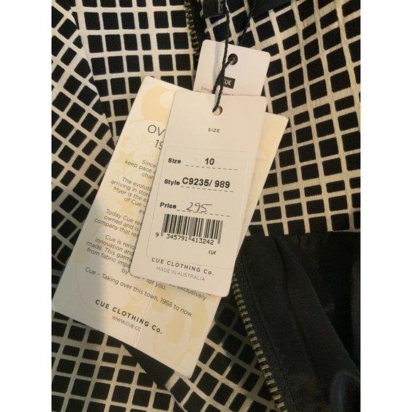 Cue Black & White Geometric Patterned Dress, Size 10 (AUS) Small (US), NWT! $295 - Picture 9 of 9